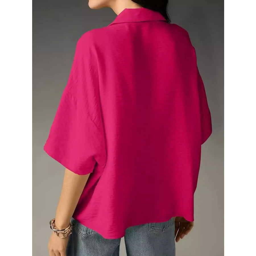 Relaxed Fit Half Sleeve Blouse Apparel and Accessories
