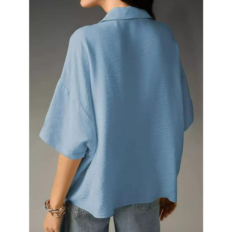 Relaxed Fit Half Sleeve Blouse Apparel and Accessories