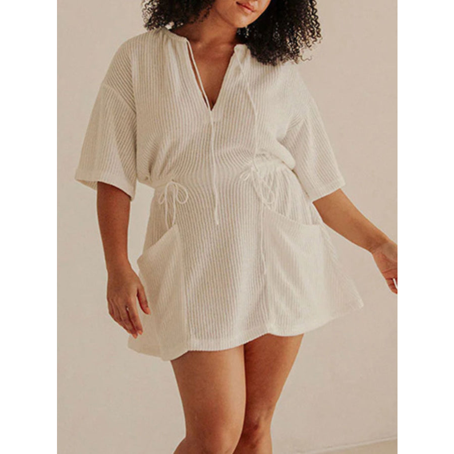Relaxed Fit Half Sleeve Cover-Up Dress Apparel and Accessories