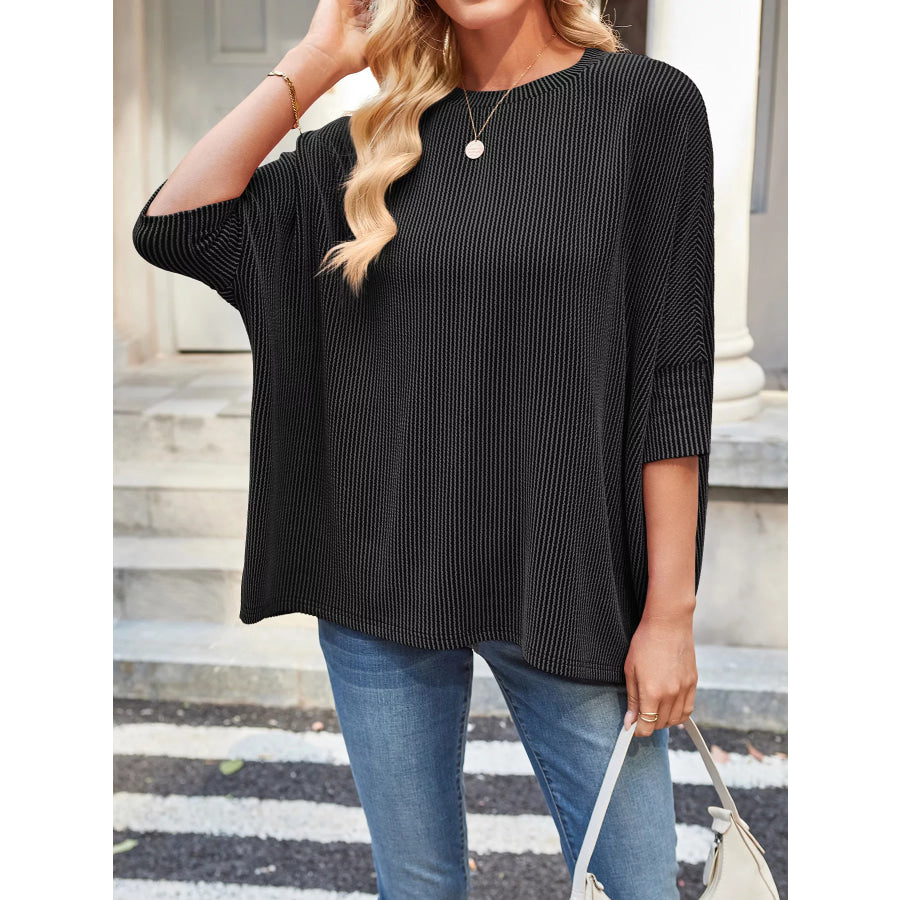 Relaxed Fit Half Sleeve T-Shirt Dark Gray / S Apparel and Accessories