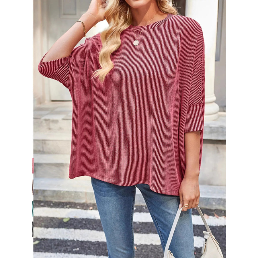 Relaxed Fit Half Sleeve T-Shirt Dusty Pink / S Apparel and Accessories