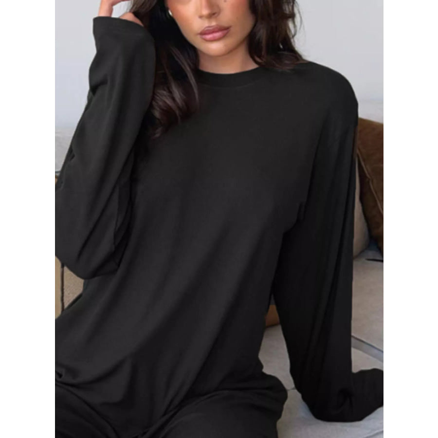 Relaxed Fit Long Sleeve Top and Pants Set Apparel and Accessories