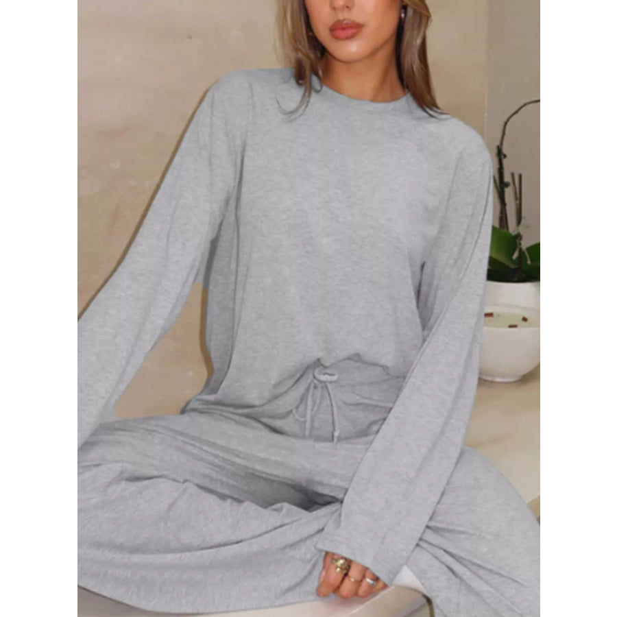 Relaxed Fit Long Sleeve Top and Pants Set Apparel and Accessories
