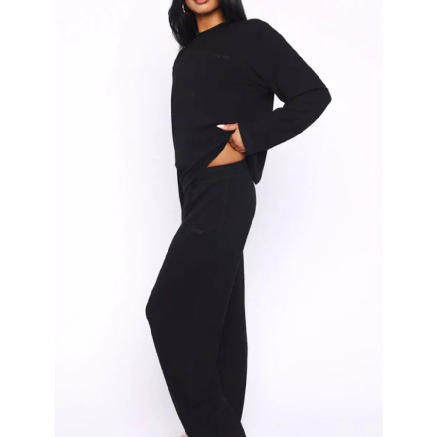 Relaxed Fit Long Sleeve Top and Pants Set Apparel and Accessories