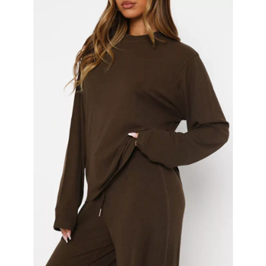 Relaxed Fit Long Sleeve Top and Pants Set Apparel and Accessories