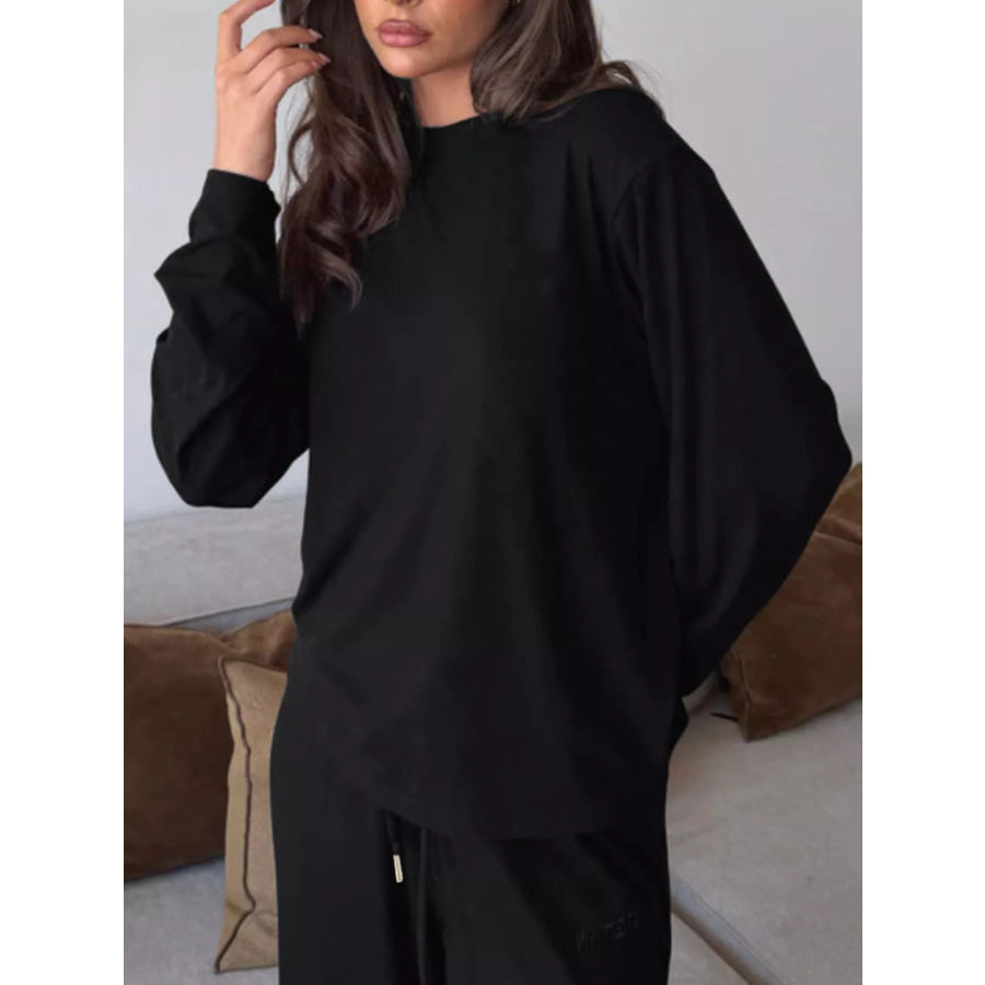 Relaxed Fit Long Sleeve Top and Pants Set Apparel and Accessories