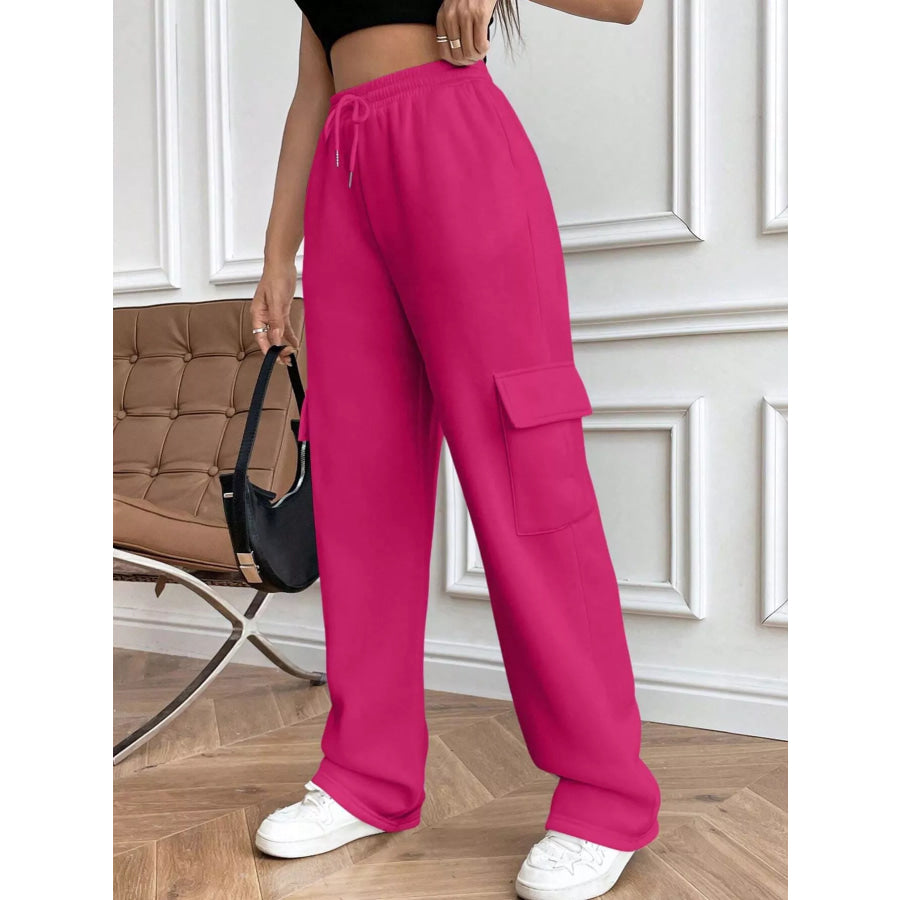 Relaxed Fit Pants with Drawstring Waist Apparel and Accessories