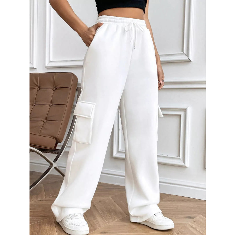 Relaxed Fit Pants with Drawstring Waist Apparel and Accessories