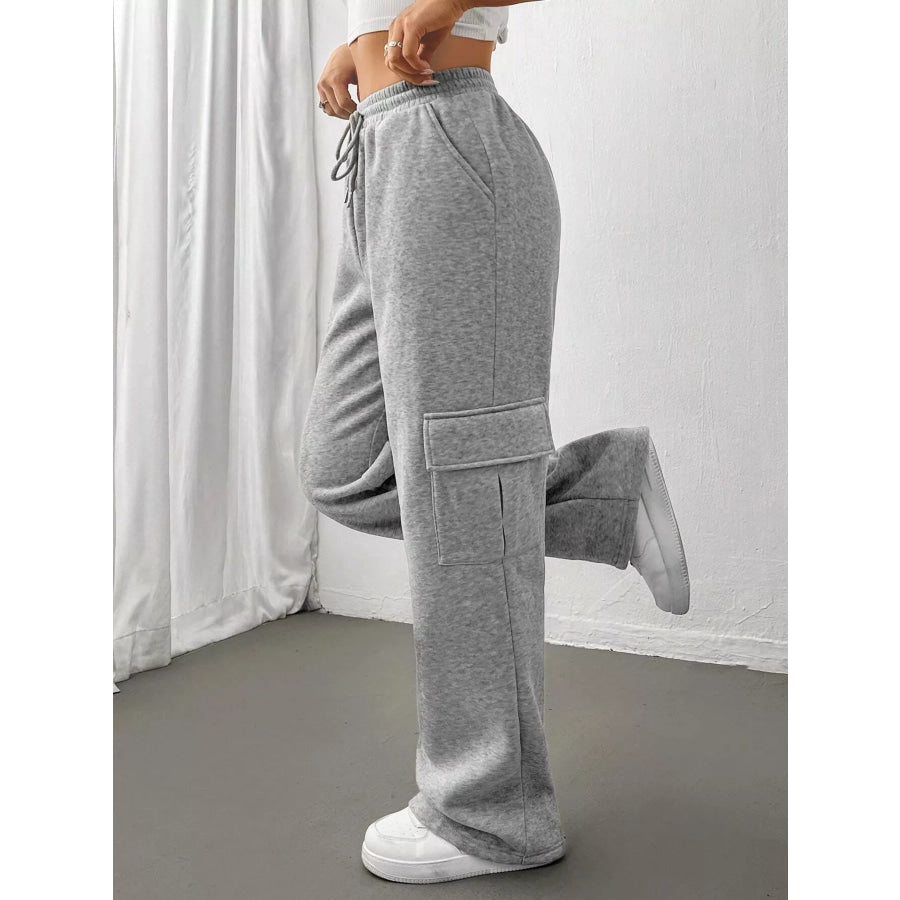 Relaxed Fit Pants with Drawstring Waist Apparel and Accessories