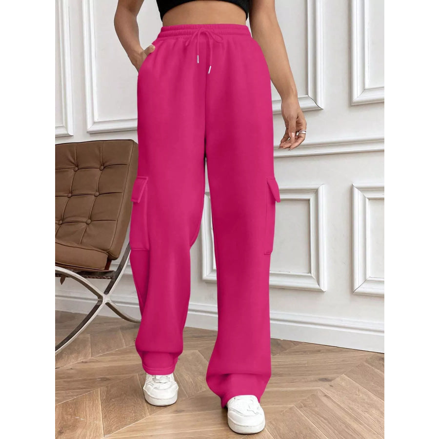 Relaxed Fit Pants with Drawstring Waist Apparel and Accessories
