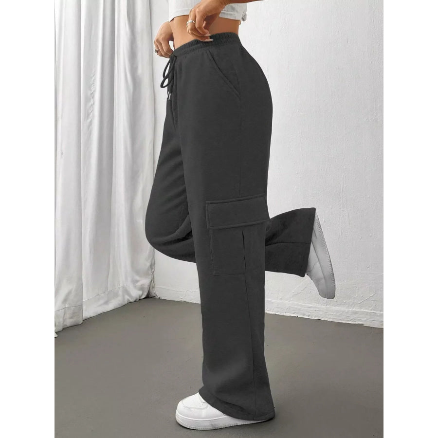 Relaxed Fit Pants with Drawstring Waist Apparel and Accessories