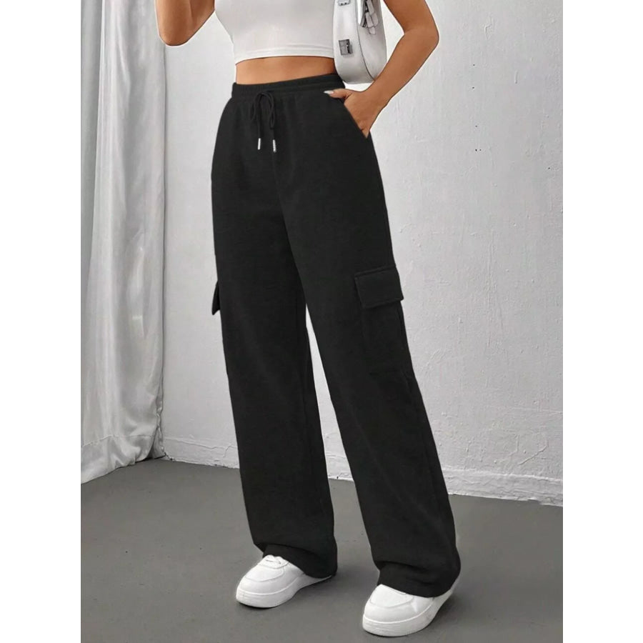 Relaxed Fit Pants with Drawstring Waist Apparel and Accessories