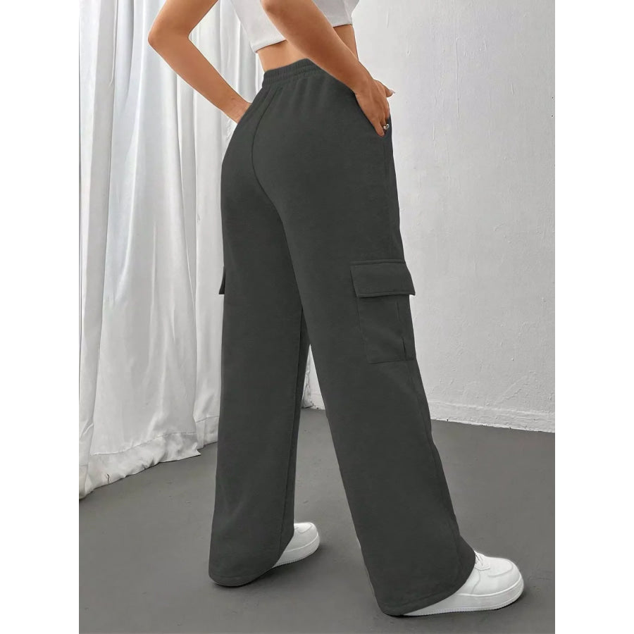Relaxed Fit Pants with Drawstring Waist Apparel and Accessories