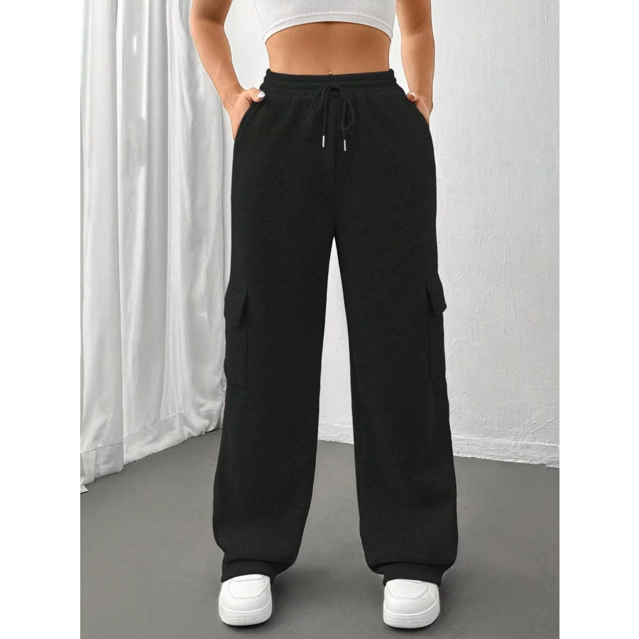 Relaxed Fit Pants with Drawstring Waist Apparel and Accessories