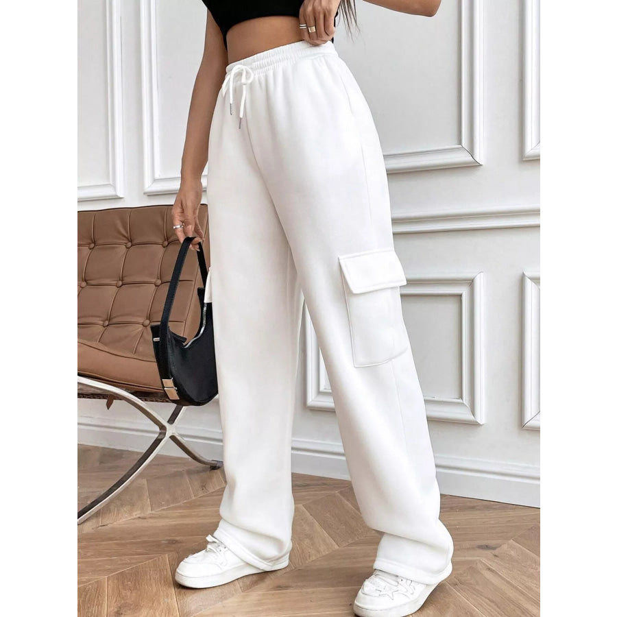 Relaxed Fit Pants with Drawstring Waist Apparel and Accessories