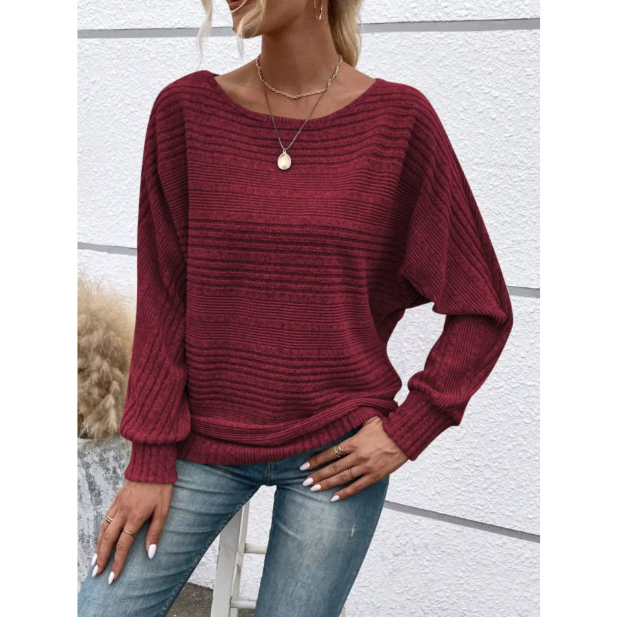Relaxed Fit Ribbed Knit T-Shirt Apparel and Accessories