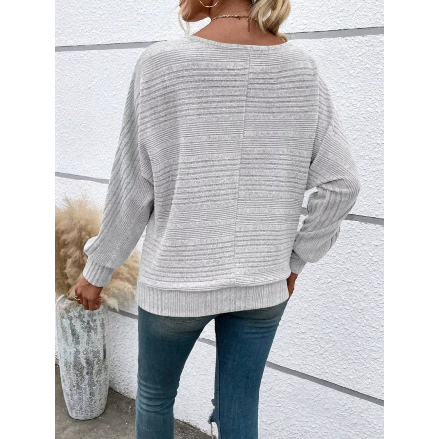 Relaxed Fit Ribbed Knit T-Shirt Apparel and Accessories