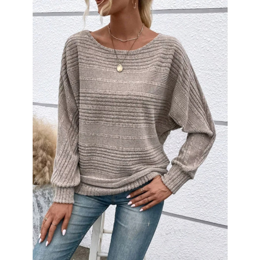Relaxed Fit Ribbed Knit T-Shirt Apparel and Accessories