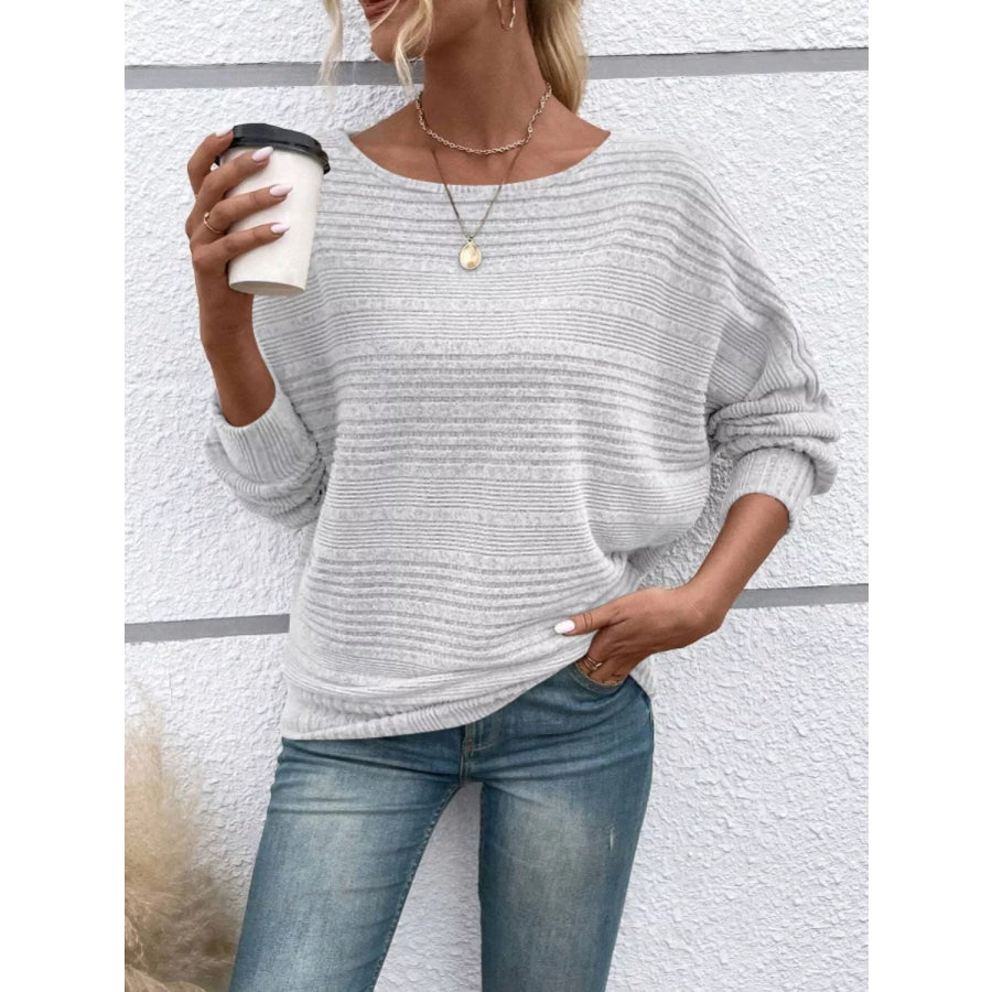 Relaxed Fit Ribbed Knit T-Shirt Apparel and Accessories