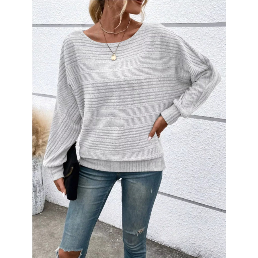 Relaxed Fit Ribbed Knit T-Shirt Apparel and Accessories