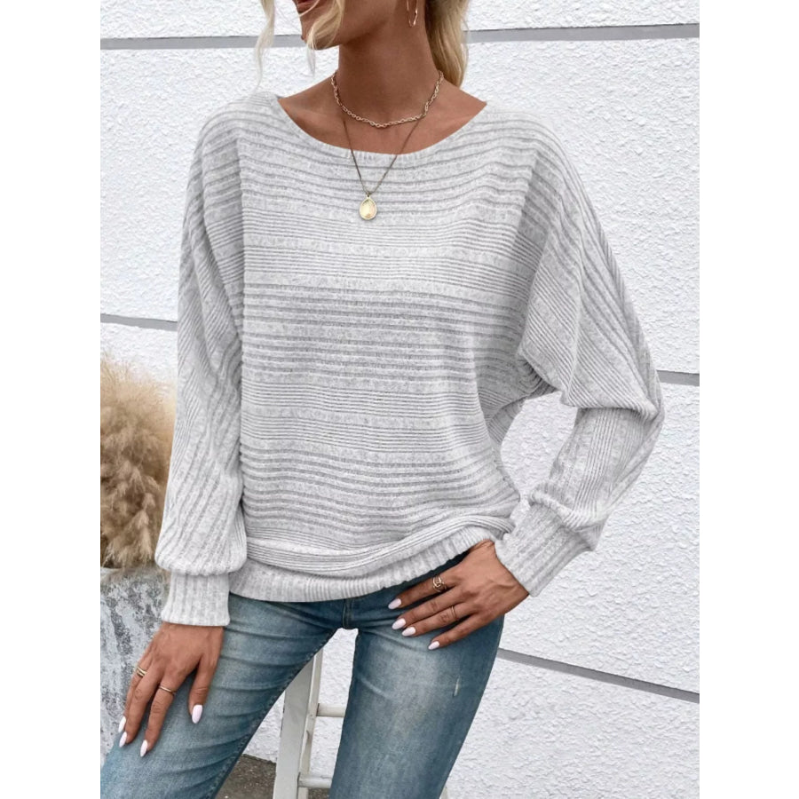 Relaxed Fit Ribbed Knit T-Shirt Apparel and Accessories