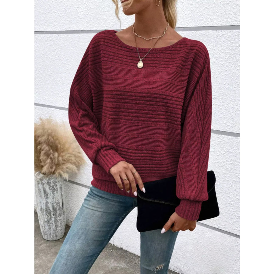Relaxed Fit Ribbed Knit T-Shirt Apparel and Accessories