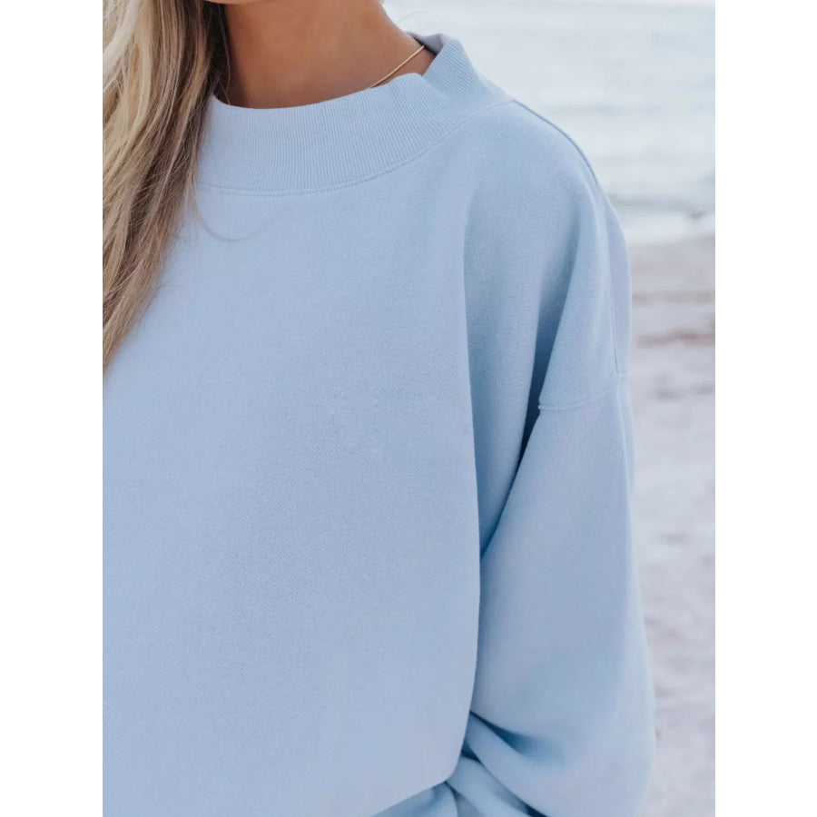 Relaxed Fit Round Neck Sweatshirt and Shorts Set Apparel and Accessories