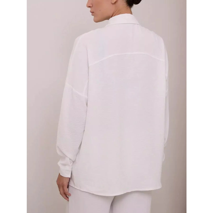 Relaxed Fit Shirt and Wide Leg Pants Set Apparel and Accessories
