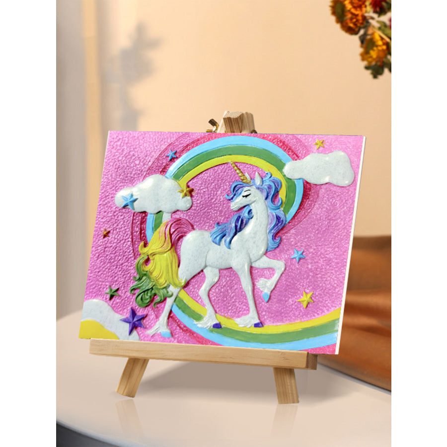 Relief Unicorn DIY 3D Oil Painting Kit Unicore / One Size Apparel and Accessories