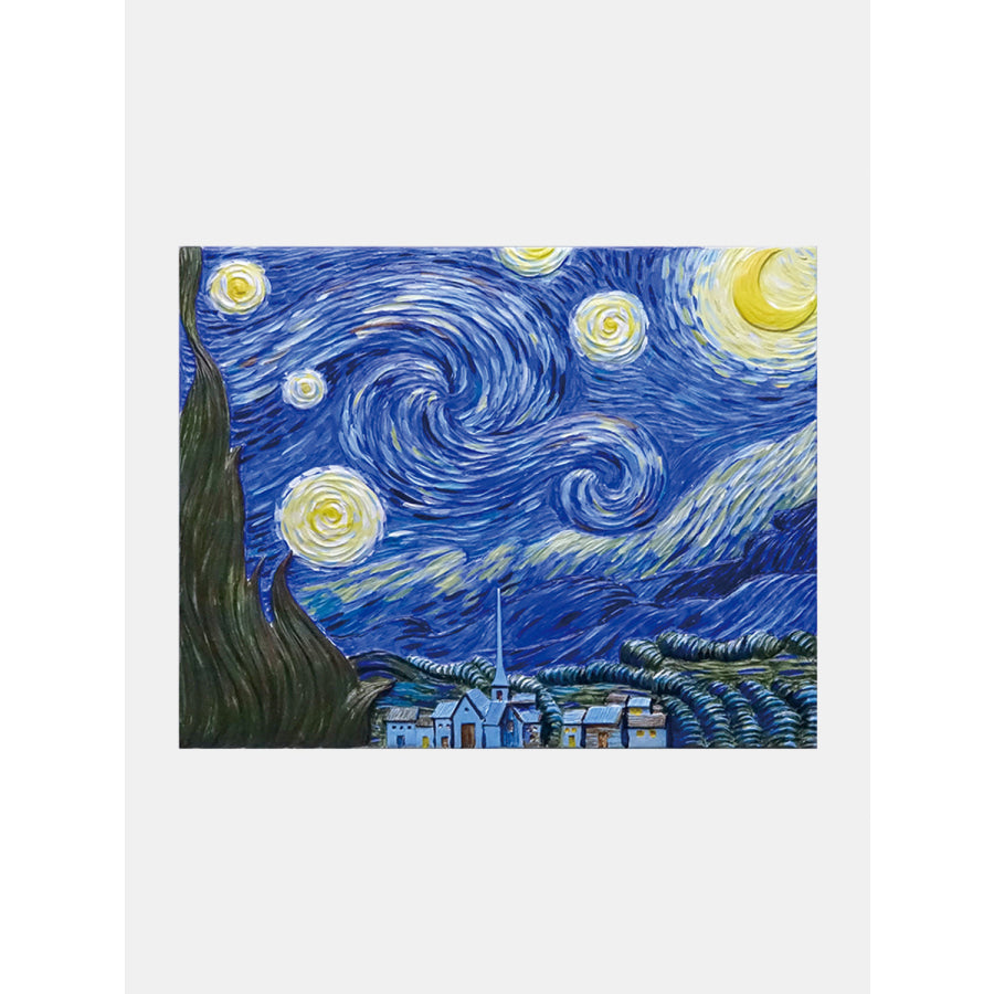 Relief Van Gogh’s Starry Night DIY 3D Oil Painting Kit Starry Night / One Size Apparel and Accessories