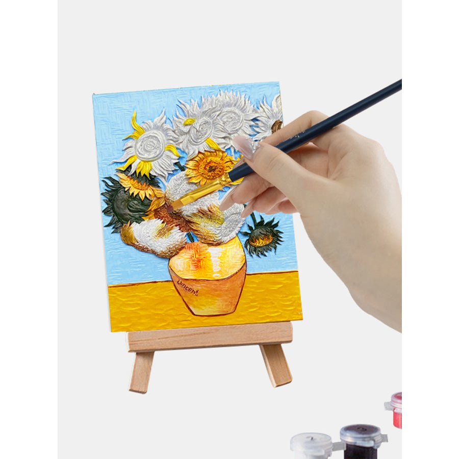 Relief Van Gogh’s Sunflowers DIY 3D Oil Painting Kit Sunflower / One Size Apparel and Accessories