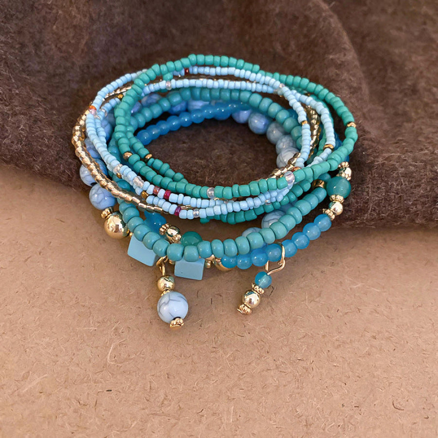 Resin Rice Bead Bracelet Teal / One Size Apparel and Accessories