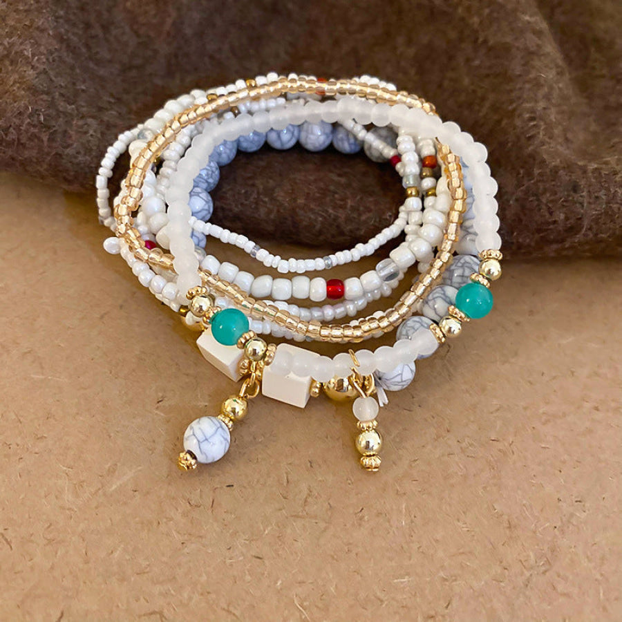 Resin Rice Bead Bracelet White / One Size Apparel and Accessories