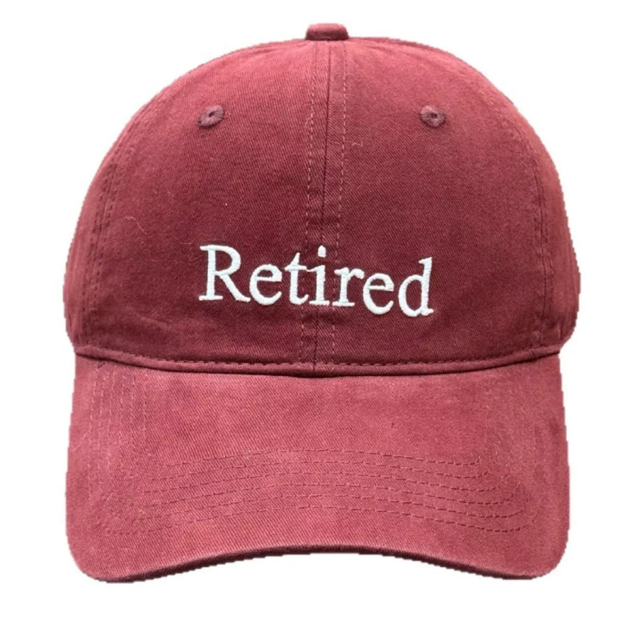 Retired Embroidered Baseball Cap Red / One Size Apparel and Accessories