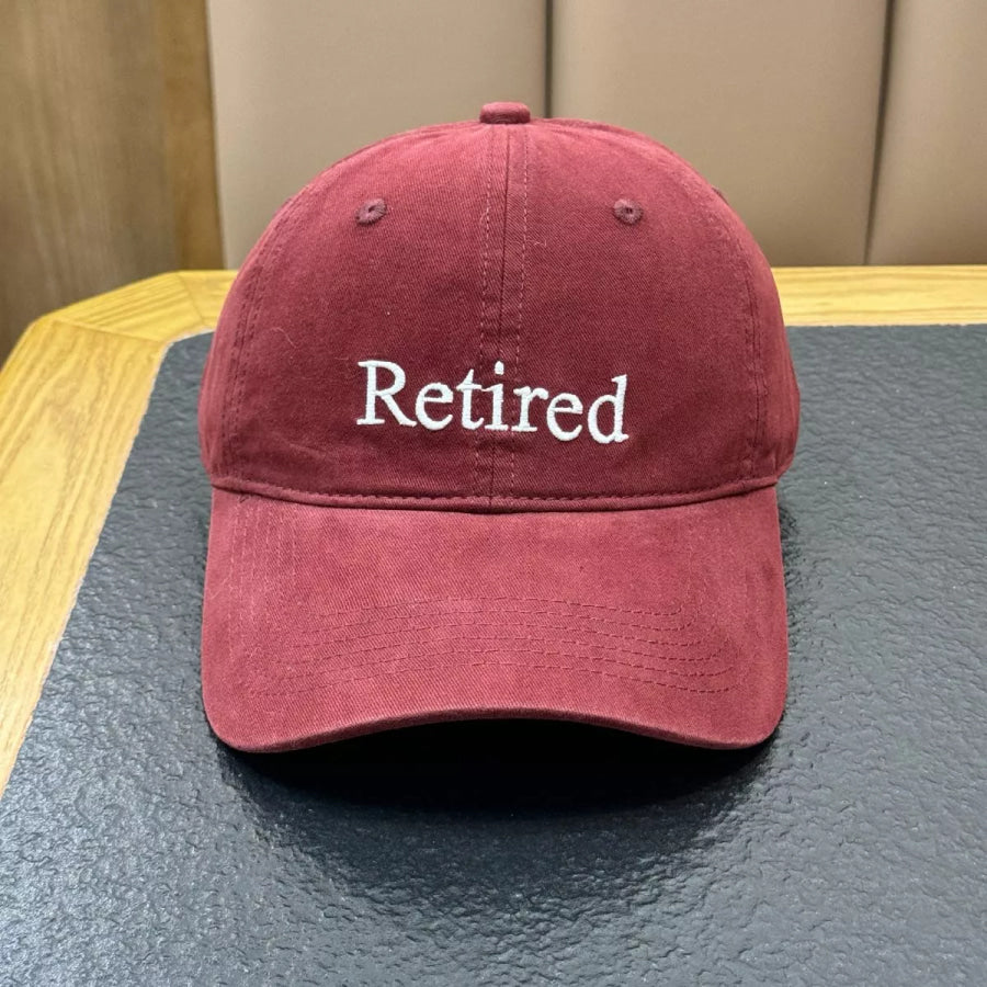 Retired Embroidered Baseball Cap Red / One Size Apparel and Accessories