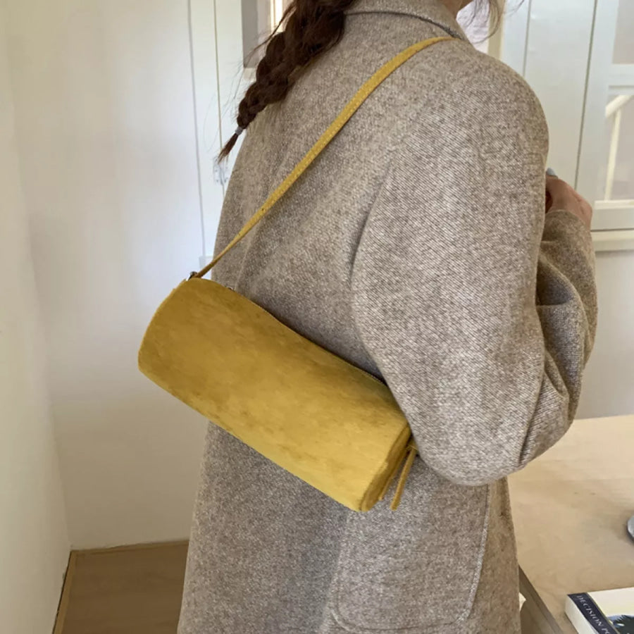 Retro Cylinder Shoulder Bag Yellow / One Size Apparel and Accessories