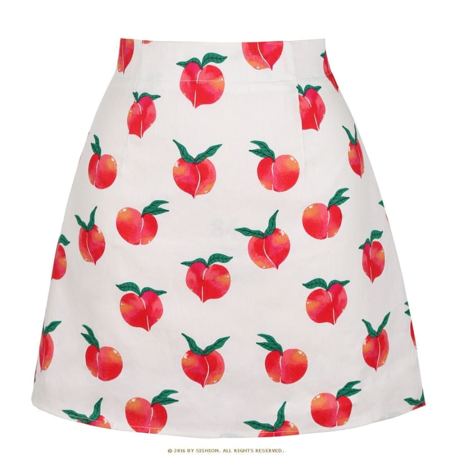 Retro Print Mini Skirt - Assorted Prints 08beige peach / M Skirts