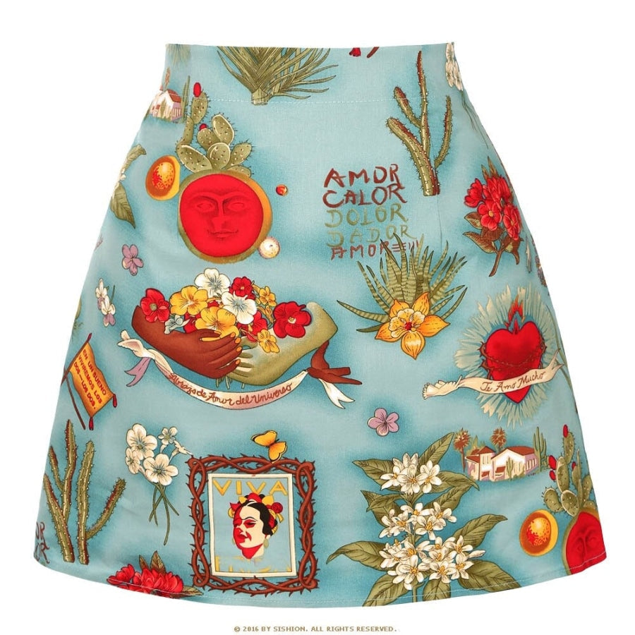 Retro Print Mini Skirt - Assorted Prints 08Greenfri / S Skirts