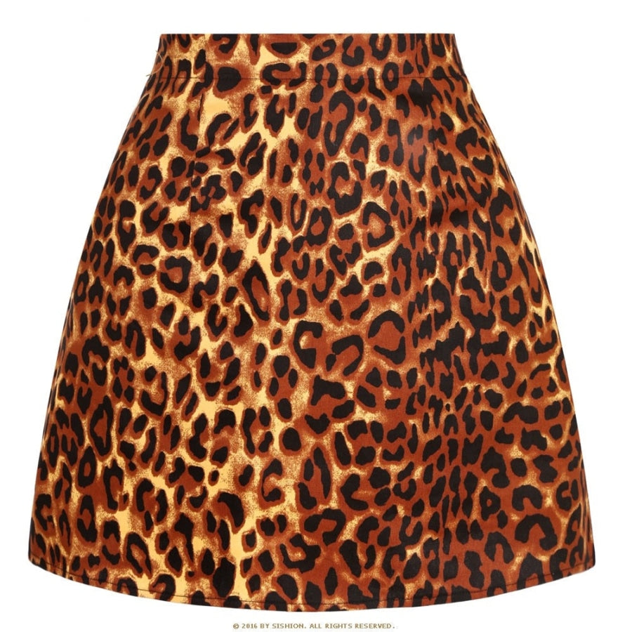 Retro Print Mini Skirt - Assorted Prints 08Yellow Leopard / S Skirts