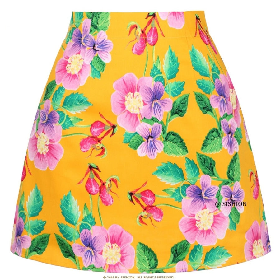 Retro Print Mini Skirt - Assorted Prints Skirts