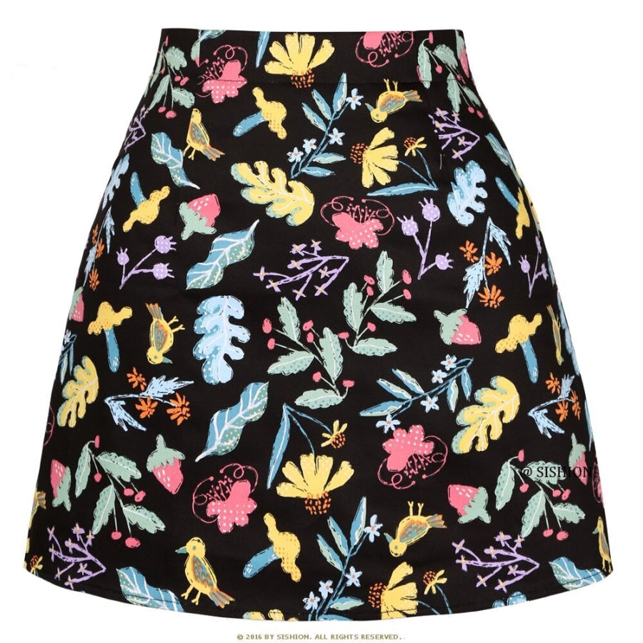 Retro Print Mini Skirt - Assorted Prints Skirts