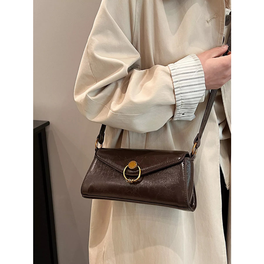 Retro Ring Decor Shoulder Bag Apparel and Accessories
