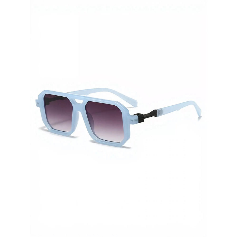 Retro Square Frame Sunglasses Light Blue / One Size Apparel and Accessories