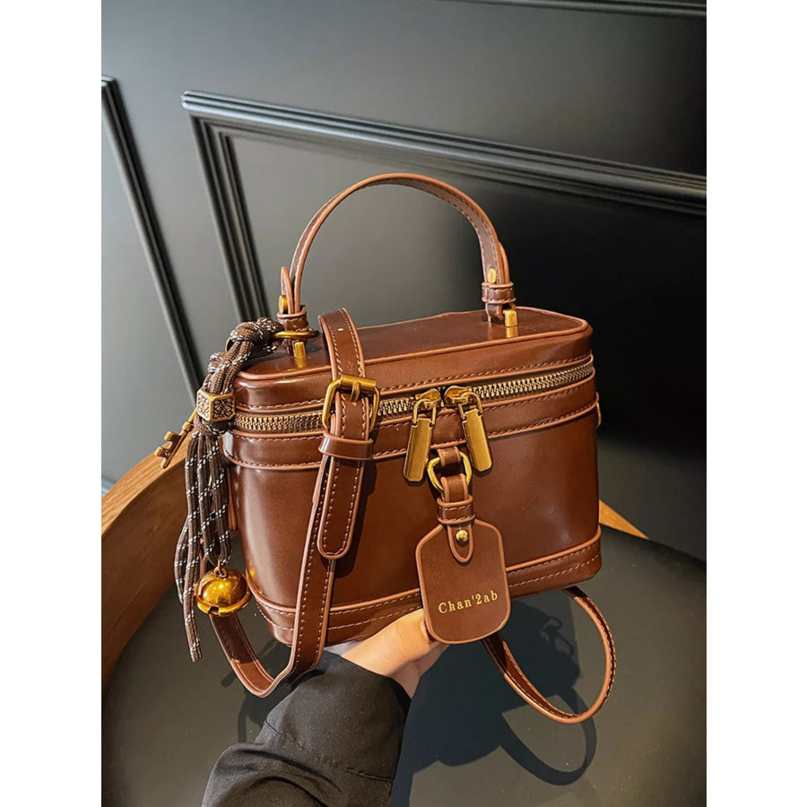 Retro Style Boxy Crossbody Bag Brown / One Size Apparel and Accessories