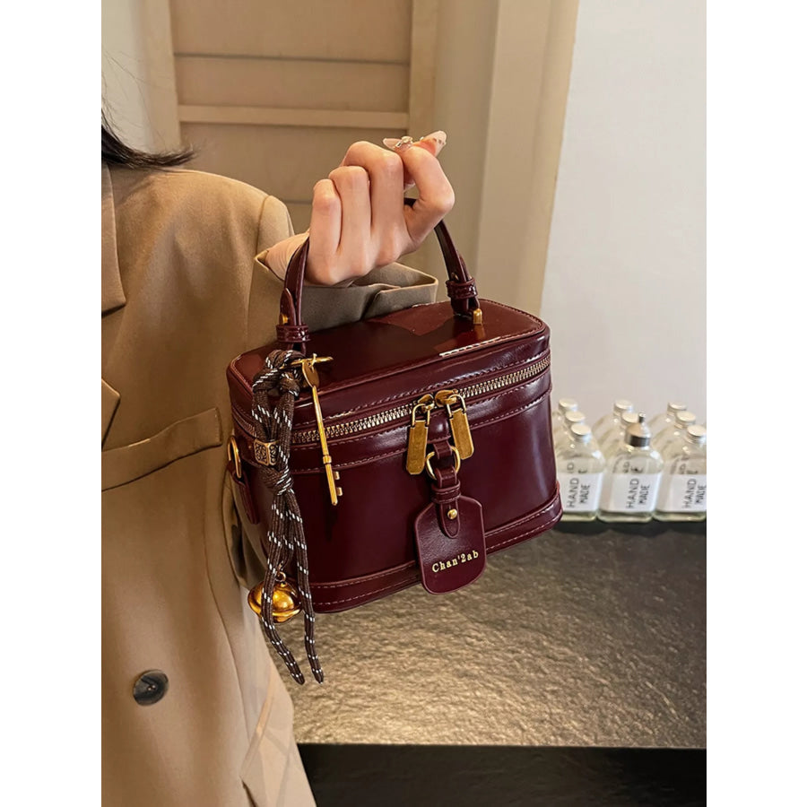Retro Style Boxy Crossbody Bag Wine Red / One Size Apparel and Accessories