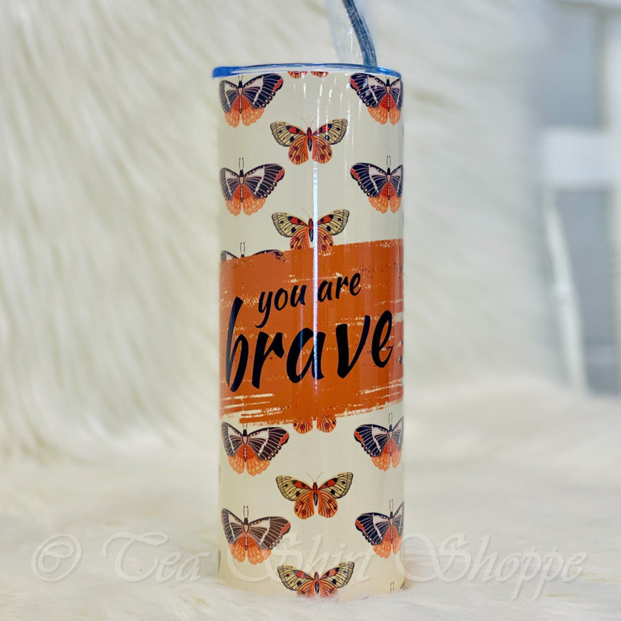 Retro You Are Brave Stainless Steel Tumbler Food &amp; Beverage Carriers