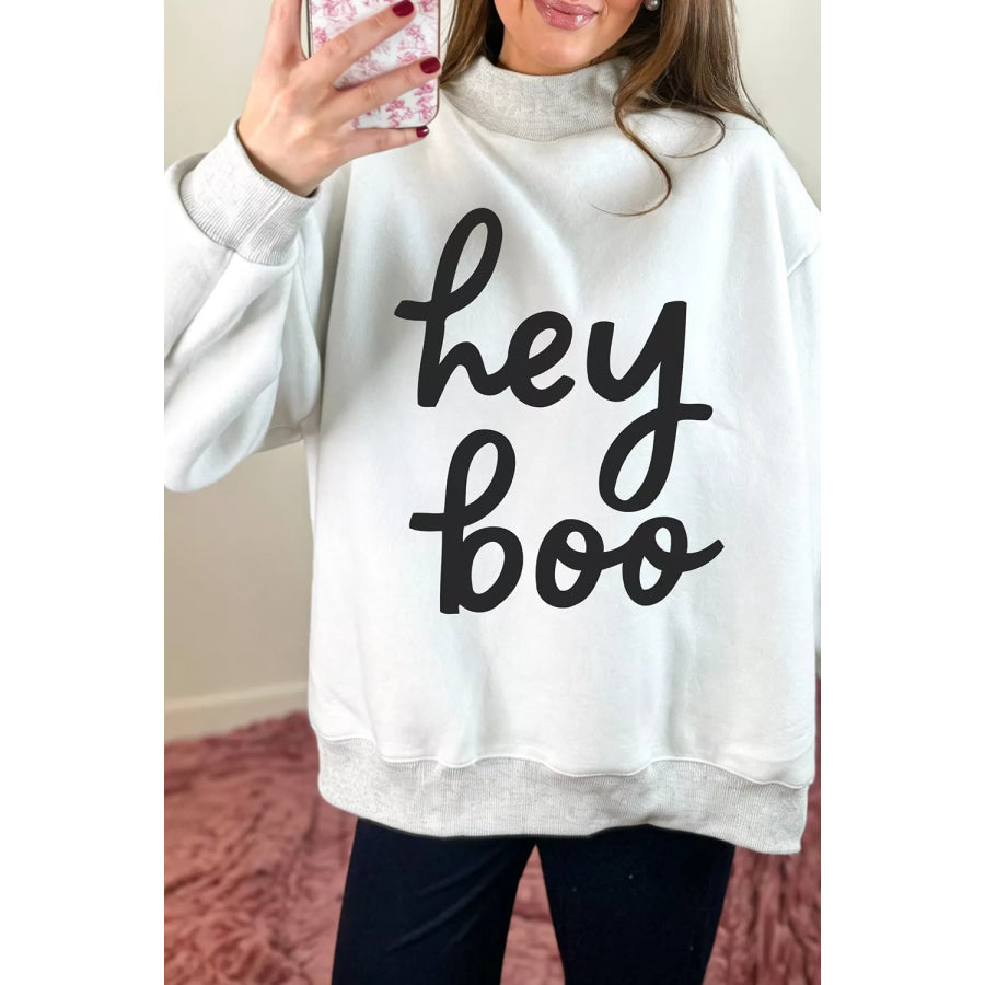 Reversible Halloween Graphic Mock Neck Tunic Sweatshirt Apparel and Accessories