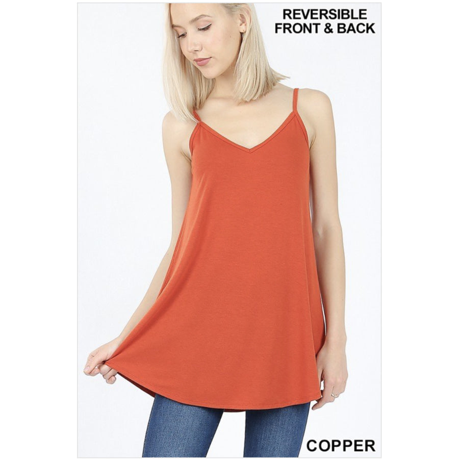 NEW! Reversible Spaghetti Cami V-Neck/Scoop-Neck Tops