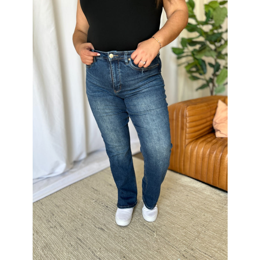 RFM Full Size High Rise Straight Tummy Control Jeans Apparel and Accessories