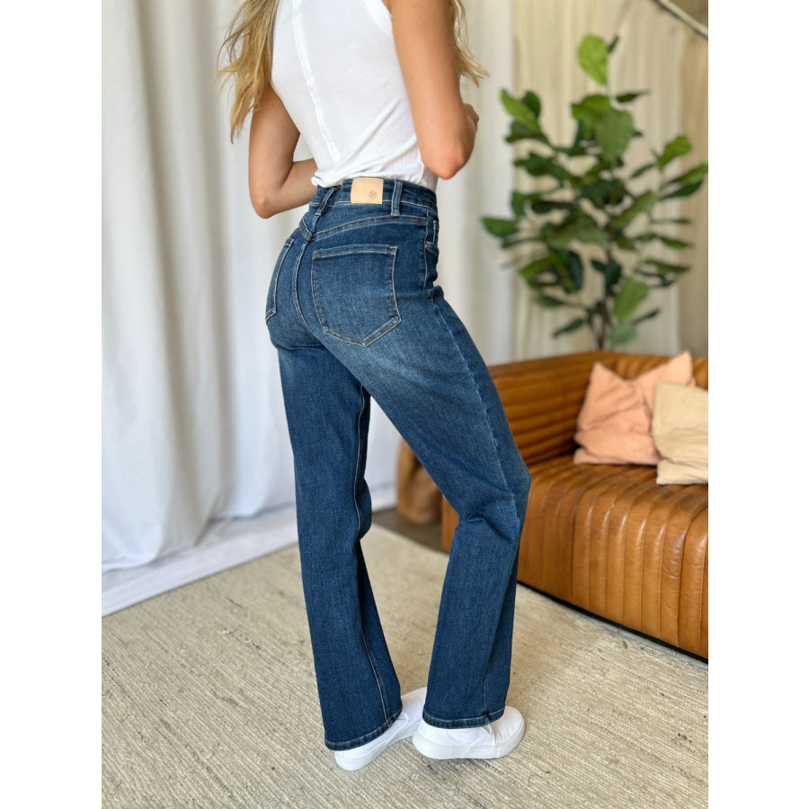 RFM Full Size High Rise Straight Tummy Control Jeans Apparel and Accessories